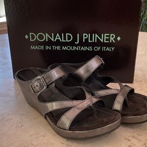 Donald J. Pliner Women's Silver Wedge Sandals